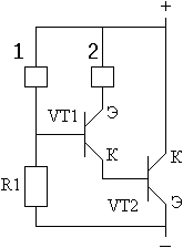 Схема электронного реле.